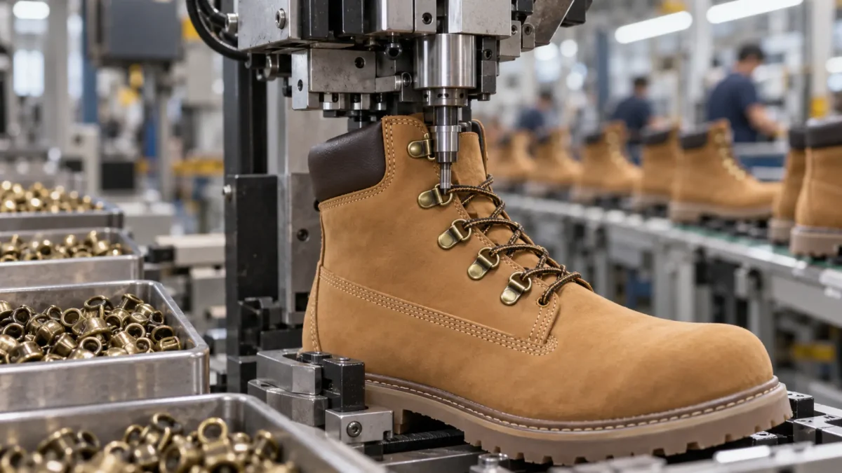 Automatische Stiefel-Schnürhaken-Setzmaschine